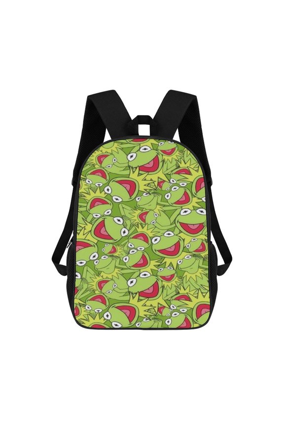 17In Ker-mit The Frog Backpack Large Capacity Travel Backpacks Lightweight Sports Laptop Bag Daypack
