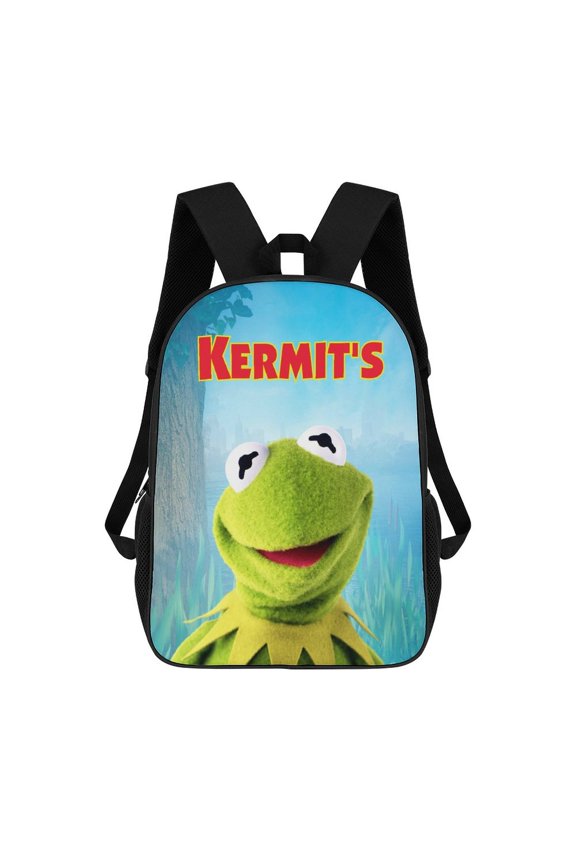 17In Ker-mit The Frog Backpack Large Capacity Travel Backpacks Lightweight Sports Laptop Bag Daypack