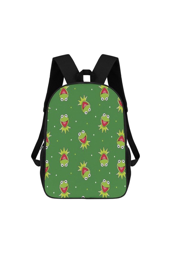 17In Ker-mit The Frog Backpack Large Capacity Travel Backpacks Lightweight Sports Laptop Bag Daypack