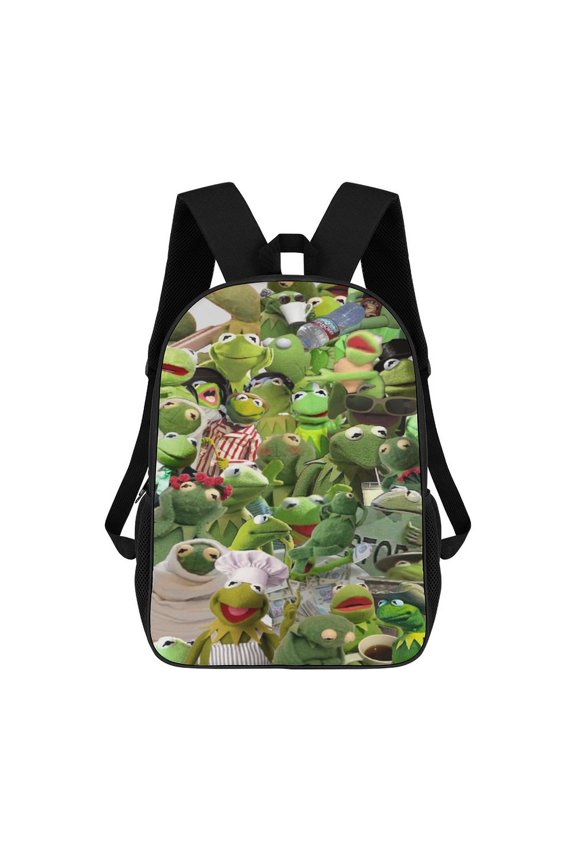 17In Ker-mit The Frog Backpack Large Capacity Travel Backpacks Lightweight Sports Laptop Bag Daypack