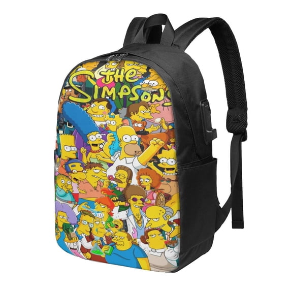 17In Simpso-,nss Laptop Backpack with USB Travel Backpack Laptop Bag ...