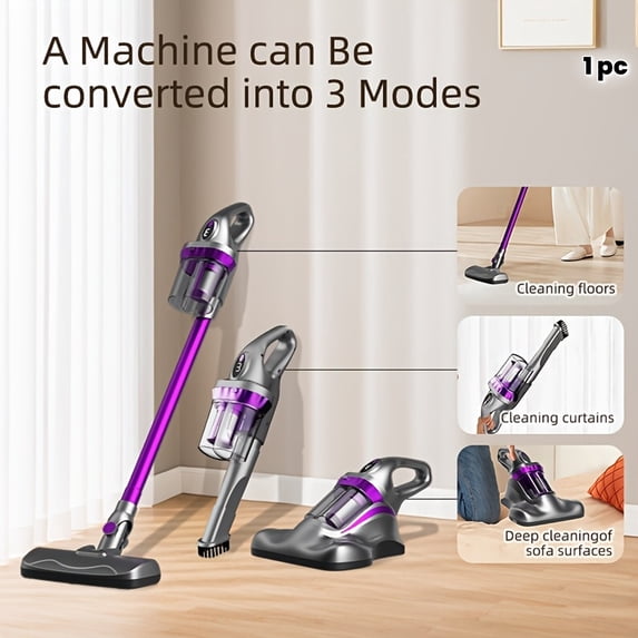 17KPa Cordless Vacuum Cleaner | 3 Suction Modes, Rechargeable Lithium Battery, 65dB Quiet Operation | Lightweight Handheld Vacuum for Home, Carpets, Sofas, Pet Hair Removal