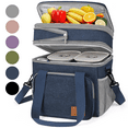 thumbnail image 1 of 17L Insulated Lunch Bag for Men/Women, Large Reusable Double Deck Lunch Box, Leakproof Cooler Bag for Work, Picnic & Beach, with Adjustable Shoulder Strap & Side Mesh Pocket(Blue), 1 of 8