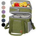 thumbnail image 1 of 17L Insulated Lunch Bag for Men/Women, Large Reusable Double Deck Lunch Box, Leakproof Cooler Bag for Work, Picnic & Beach, with Adjustable Shoulder Strap & Side Mesh Pocket(Green), 1 of 8