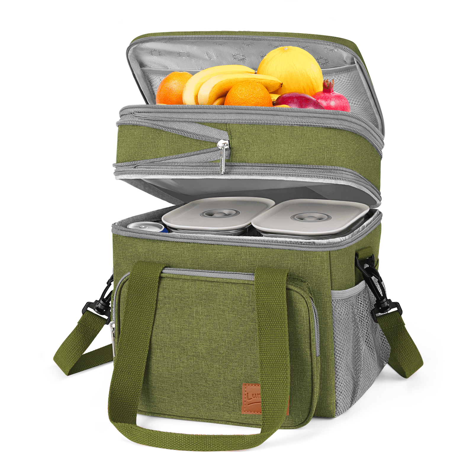  Lunch Bag Women, Insulated Leakproof Cooler Adult Lunch Box,  Large Lunch Tote for Work with Adjustable Shoulder Straps & Side Pockets  Cute Lunch Bag for Picnic, college, Hiking, Beach Lunch Bag (