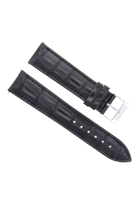 17MM ITALIAN LEATHER WATCH BAND STRAP FOR ROLEX MIDSIZE 6626, 6694 78240 BLACK