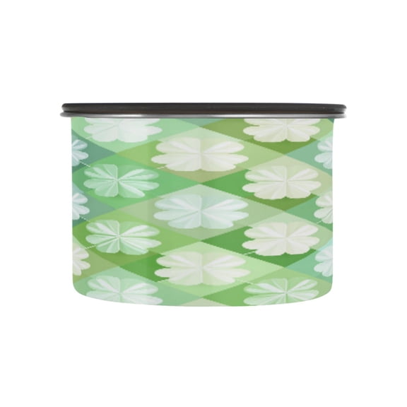 17OZ Food Storage Can - Keep Coffee Tea Flour & More Fresh - Ideal for Cereal Nuts & Pet Food Diamond-shaped Four-leaf Clover
