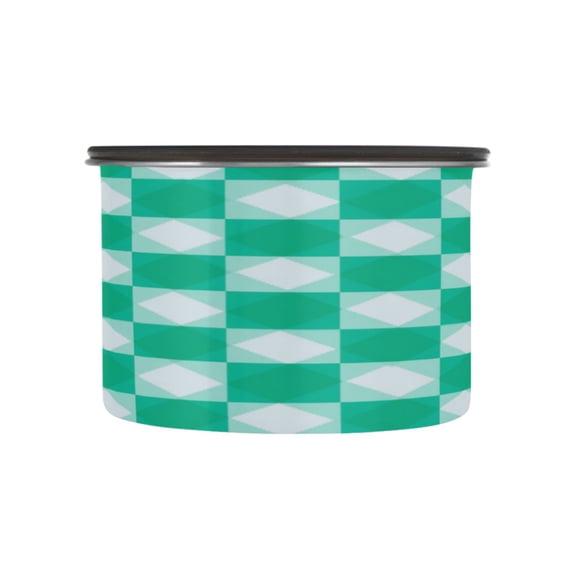 17OZ Food Storage Can - Keep Coffee Tea Flour & More Fresh - Ideal for Cereal Nuts & Pet Food Emerald Green Squares