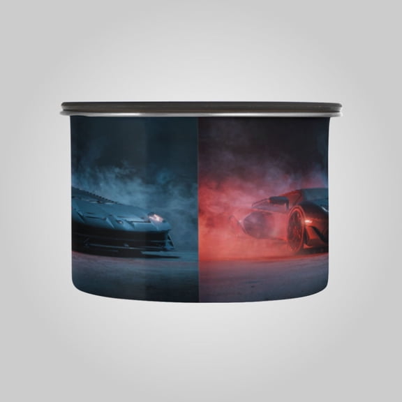 17OZ Food Storage Can - Keep Coffee Tea Flour & More Fresh - Ideal for Cereal Nuts & Pet Food Hyper-realistic Black Racing Car