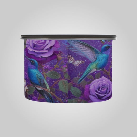 17OZ Food Storage Can - Keep Coffee Tea Flour & More Fresh - Ideal for Cereal Nuts & Pet Food Lavender Hummingbird Dream