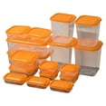 17PCS Food Container Fridge Bins, Leakproof Food Grade Plastic Various
