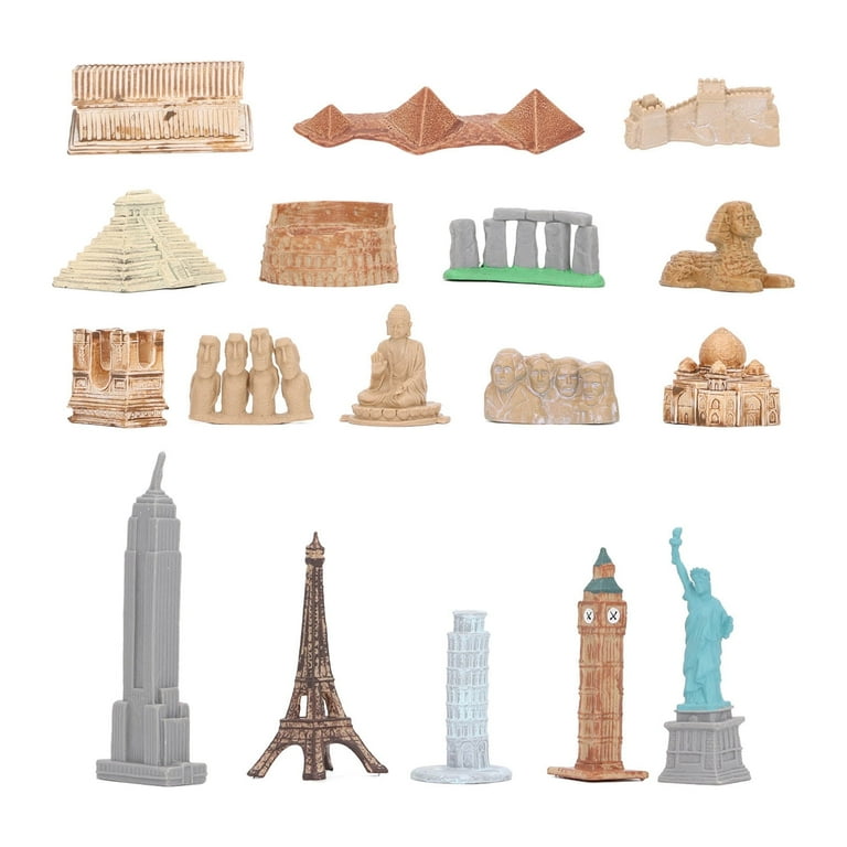 17PCS Mini World Building Model Playset Statue of liberty, Eiffel