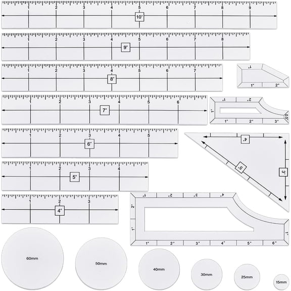 17PCS Objective Point Markers Acrylic Ruler Objective Makers Set Round Objective Marker Gaming Accessory War Games Measuring Ruler (White)
