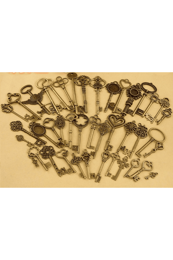 17Pcs Different Sizes Bronze Vintage Classic Keys Steampunk Cogs Gears Crafts Charms Pendants For Jewelry Making DIY Handmade
