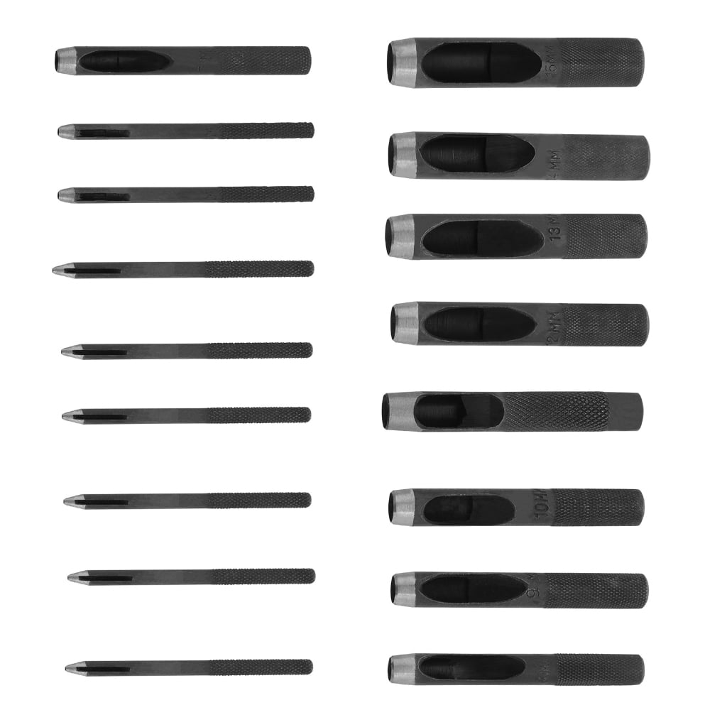 17Pcs Leather Hole Puncher Set Hollow Hole Punches Cutter Tool Leather Hole Punches Cutter 4mm-20mm Leather Working Tool