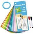 thumbnail image 1 of 17Pcs Multiplication Flash Cards, 2025 Newest Times Table Multiplication Fact Cards For 3-5Rd Grade, Reusable Math Flashcards With 2 Wipe Erase Pens & Ring, 1-12 Multiplication, 1 of 7