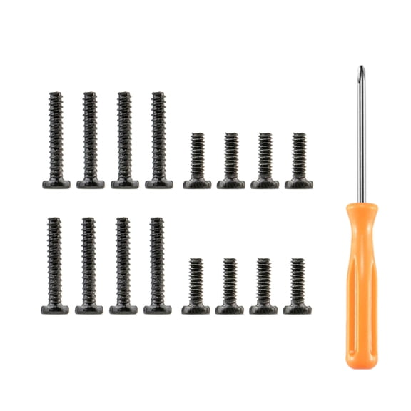 17Pcs/Set Metal Screws Game Console Back Cover Rear Housing Screws Kit for Steam-Deck Repairing Parts with Screwdriver