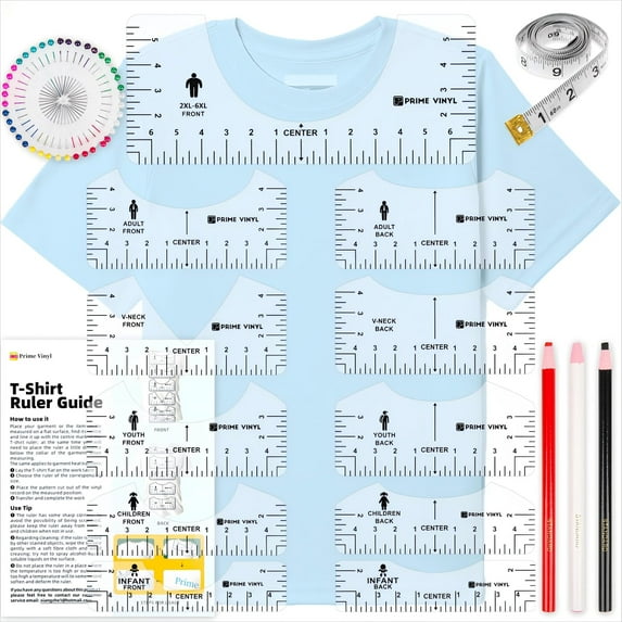 17Pcs Tshirt Ruler Guide for Vinyl Alignment, Prime Vinyl Tshirt Ruler ...