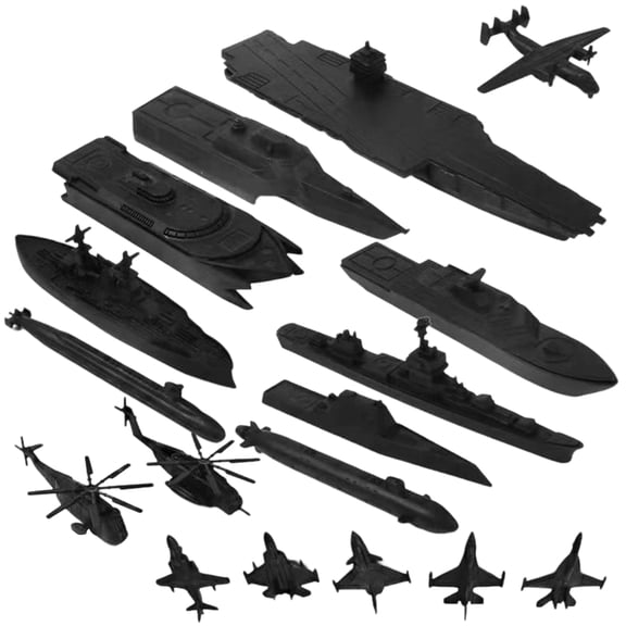17Pieces Marine Ship Aircraft Model Set Realistic Design Warship Figurine For STEM Education Craft Model Scene Display