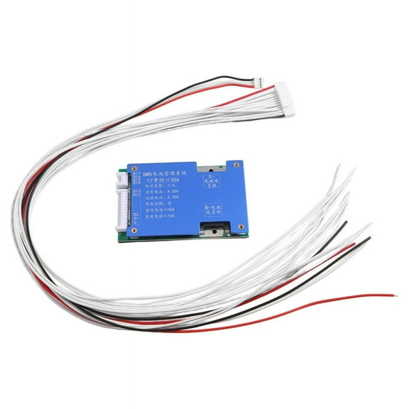 18650 Battery 17S 30A 60V Li-Ion Battery Common Port Charging Pad with Temperature Protection for Escooter,1 * battery charging protection board,Blue