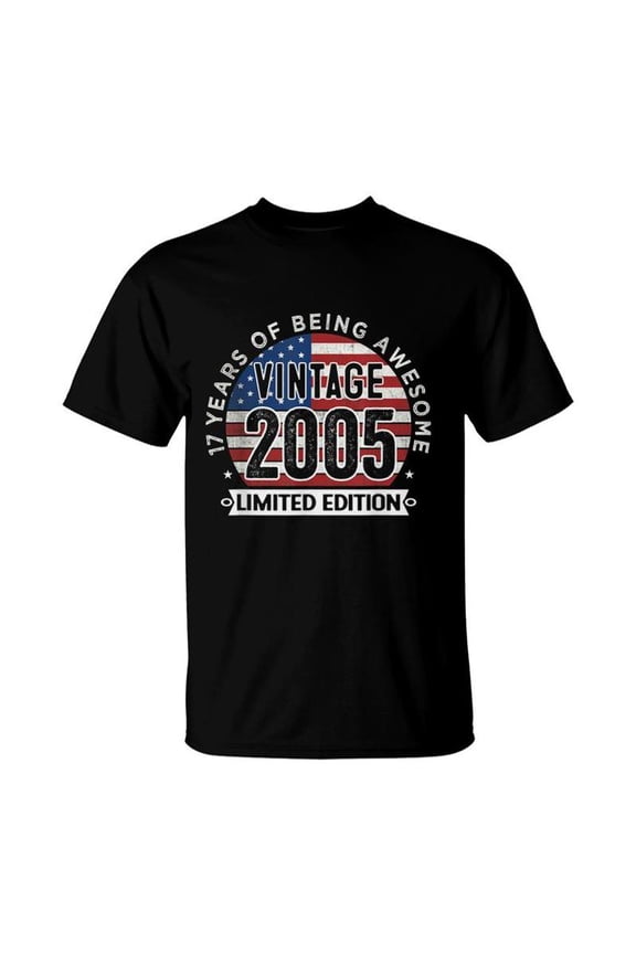 17Th Birthday Gifts Boys 2005 17 Years Old Usa Flag TShirt