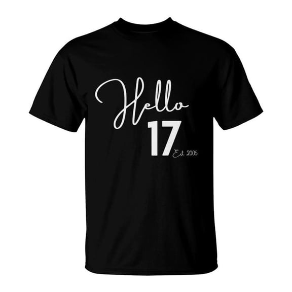 17Th Birthday Hello Sevenn Hello 17 Est 2005 TShirt