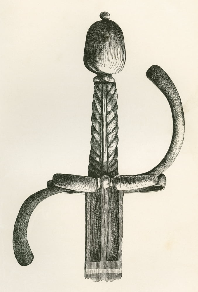17Th Century Dutch Musketeers Sword From The British Army Its Origins Progress And Equipment Published 1868 Canvas Art - Ken Welsh Design Pics (22 x 34)