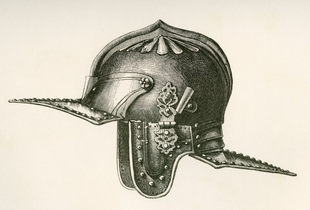 17Th Century Helmet Said To Have Belonged To Oliver Cromwell From The British Army Its Origins Progress And Equipment Published 1868 Canvas Art - Ken Welsh Design Pics (17 x 11)