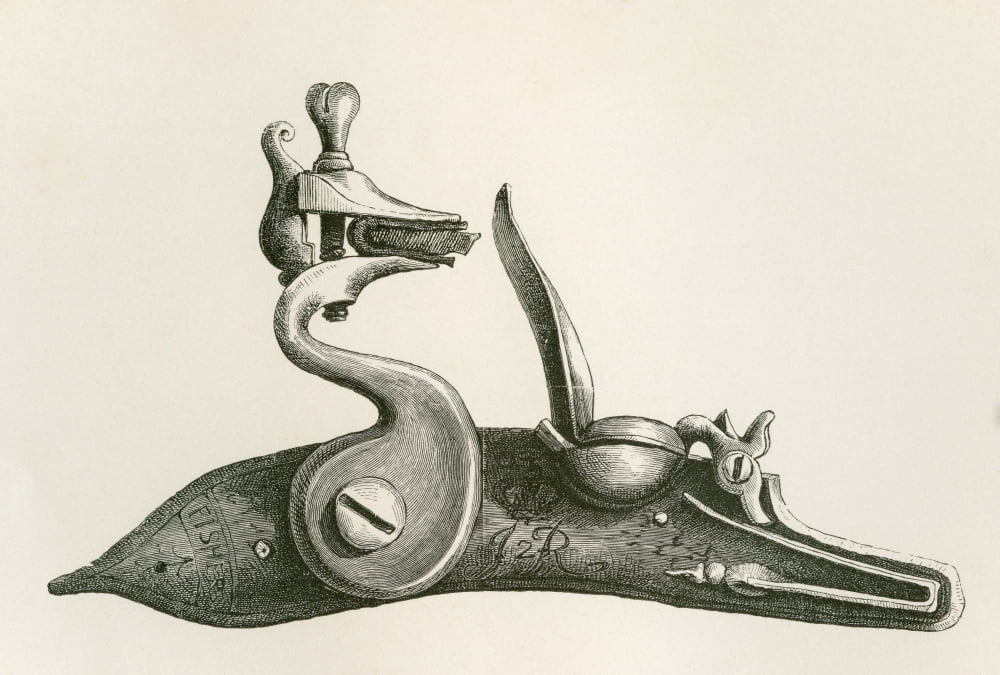 17Th Century Regulation Lock From The British Army Its Origins Progress And Equipment Published 1868 Canvas Art - Ken Welsh Design Pics (34 x 22)