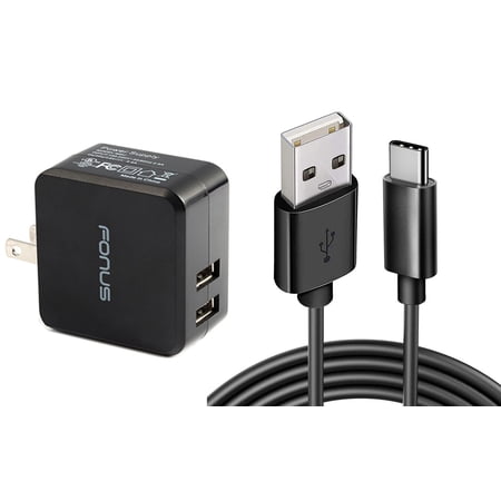 17W Home Charger for Motorola Razr Plus (2024) - 2-Port USB 3.4A Type-C Cable 6ft Power