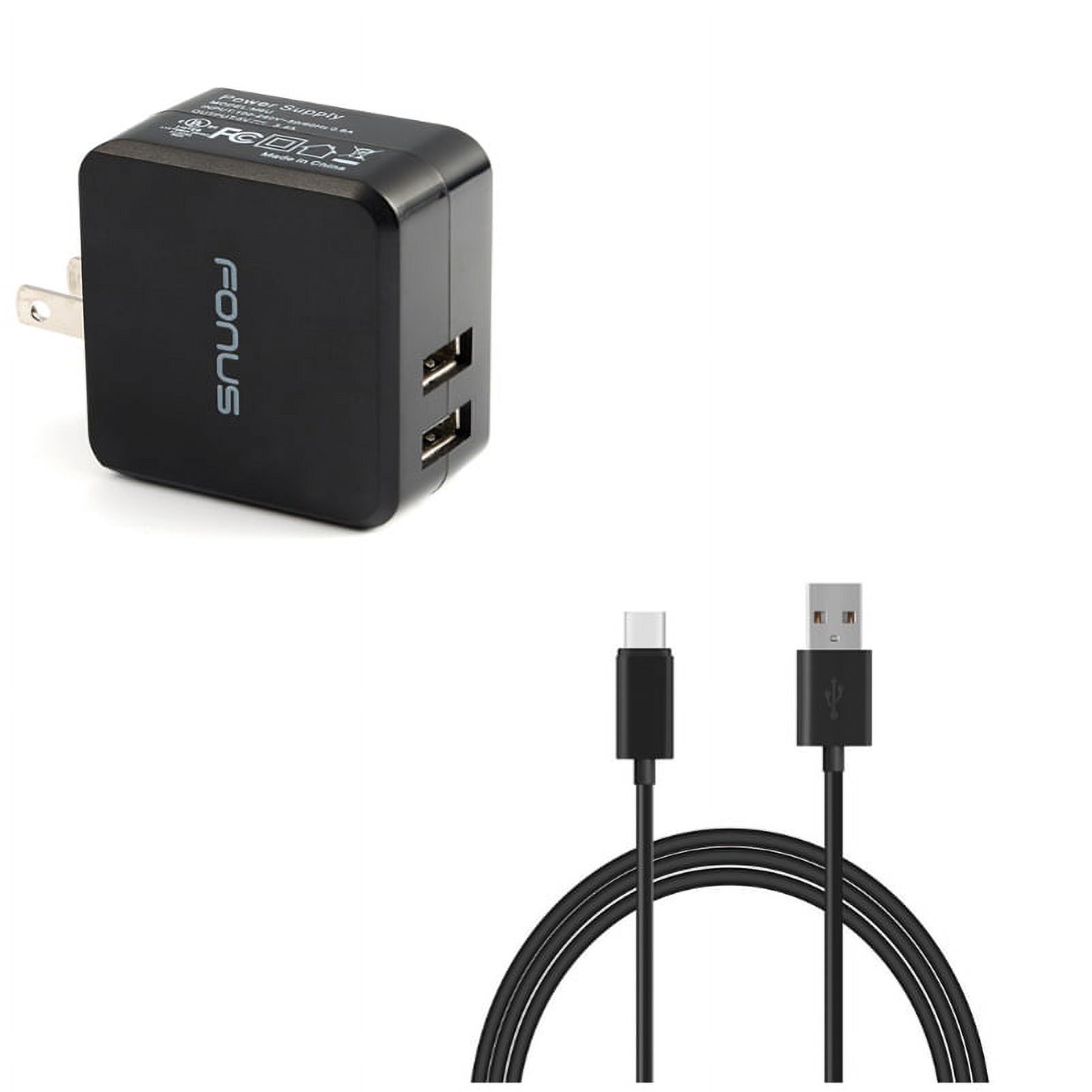 17W Home Charger w Type-C 6ft USB Cable Q7R for Motorola Moto G7 Power Play G6 - Nokia 3.1, 7.1, 8, Plus - OnePlus 5T, 6, 6T, 7 Pro - Razer Phone 2 - RED Hydrogen One