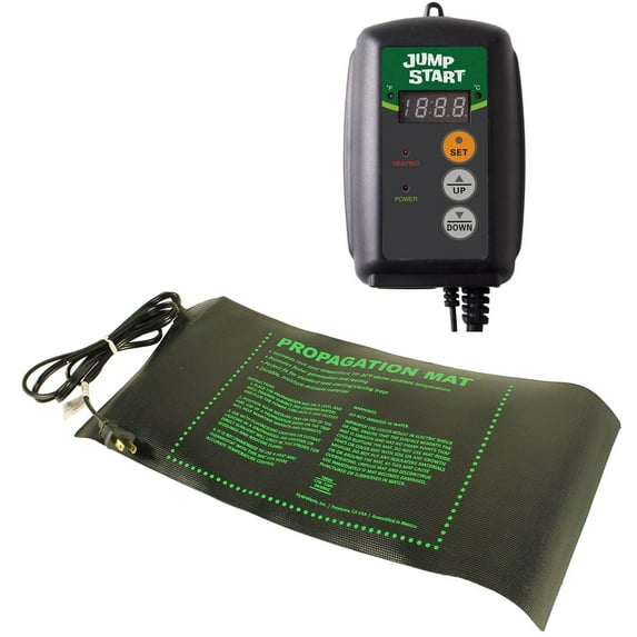 17W Seed Start Seedling Propagation Heat Mat + Hydrofarm MTPRTC Temp Controller