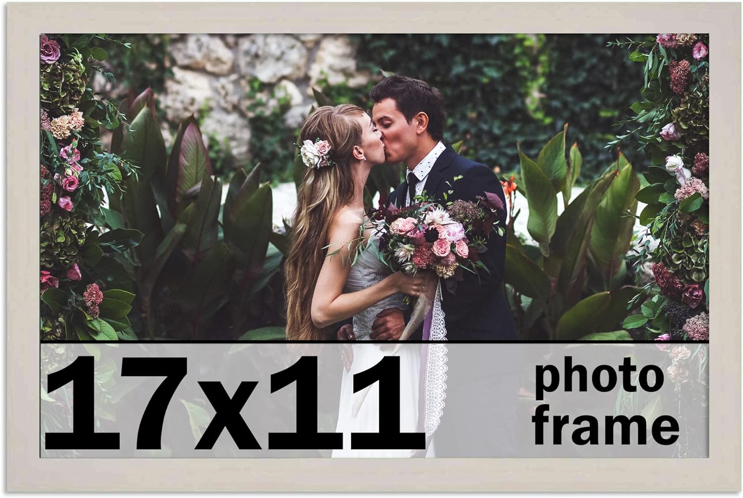 17X11 Frame White Wash Picture Frame Complete Modern Photo Frame