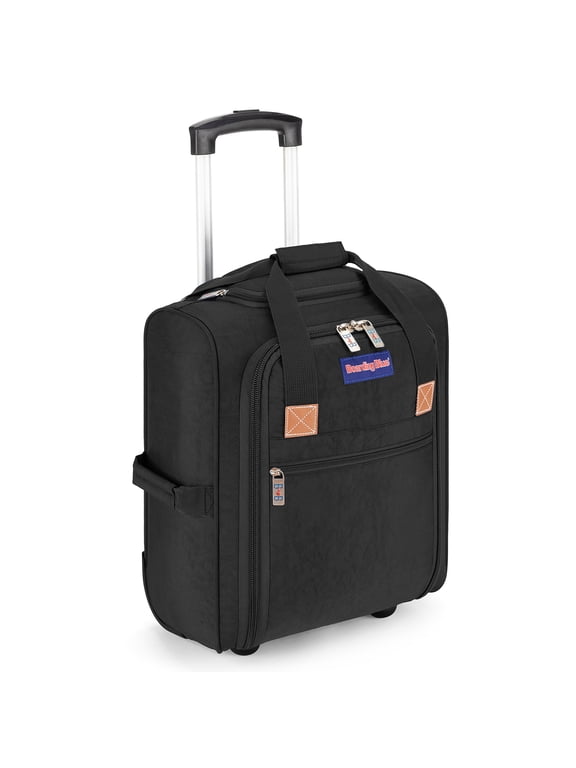 17X13X8 Inches Personal item Rolling Under Seat Duffel Bag for JetBlue Allegiant, Spirit Airlines. (Black)