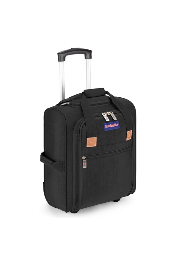 17X13X8 Inches Personal item Rolling Under Seat Duffel Bag for JetBlue Allegiant, Spirit Airlines. (Black)