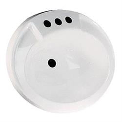 17X20White Poly Oval Lav W/Overflo