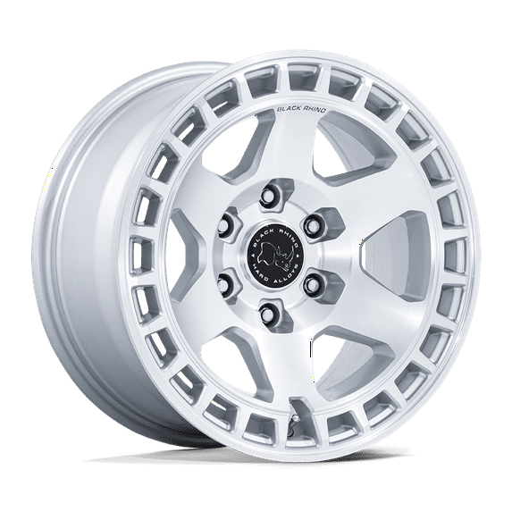17x8.5 Black Rhino BR022 Bahari Gloss Silver W/ Machined Face Wheel 5x5 (-10mm)
