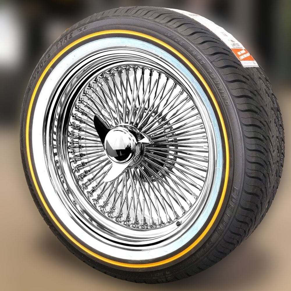 17X8 Standard Chrome 100 Spoke Wire Wheels with Custom Built Vogue All Season Tires (225/50R17 17X8 Standard Chrome 100 Spoke Wire Wheels with Custom Built Vogue All Season Tires (225/50R17