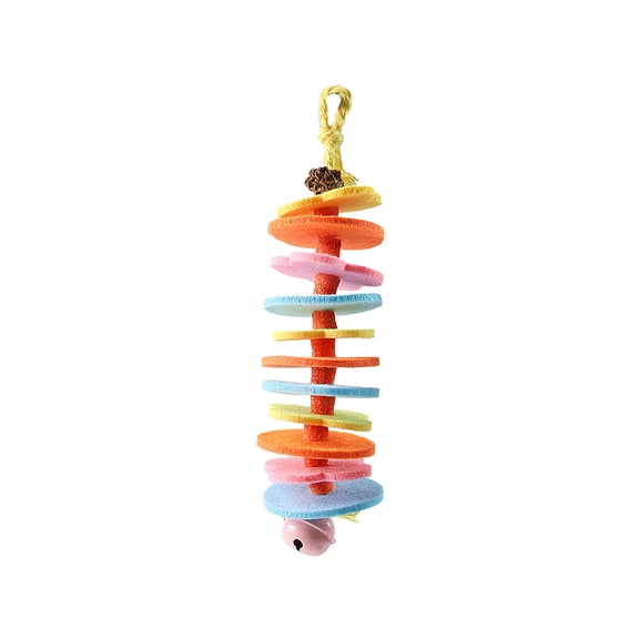17cm Color Fabric Disc Hanging Cat Toy Bell Interactive Teaser Chew Toy Anxiety Relief Exercise Play Toy for Small Cats Indoor Outdoor Use,1pack