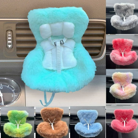 17cm Doll Car Seat Vent Clip, Doll Car Seat Carseat for Laabuu, Cute and Functional Car Ornament for Blind Box Doll Fans, Collectors Light Blue