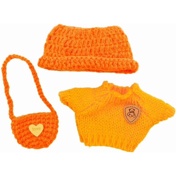 17cm Doll Clothes Set, 3 Pieces Sweater Doll Costumes and Accessories, Outfits Include Hat & Sweaters& Bag, NO Doll