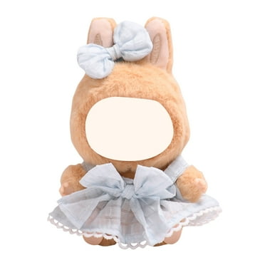 17cm Doll Clothes Set - Cute Plush Clothes Set for Dolls Outfit - Accessories for 17cm La_bubs Dolls Clothes Dress + Hair Accessories , No Doll Included,Blue