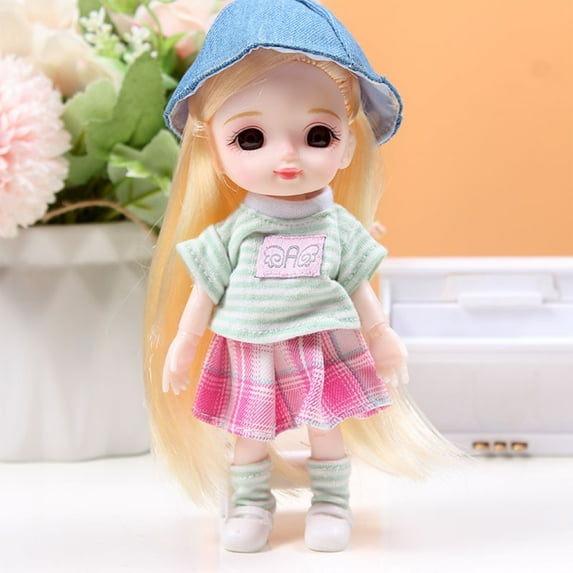 Modern Style Doll, 17cm Fashion Decorative Figure, Jointed Poseable Doll, Unique Hair Accessories, Collectible Gift For Girls, Stylish Display Doll For Home Decor