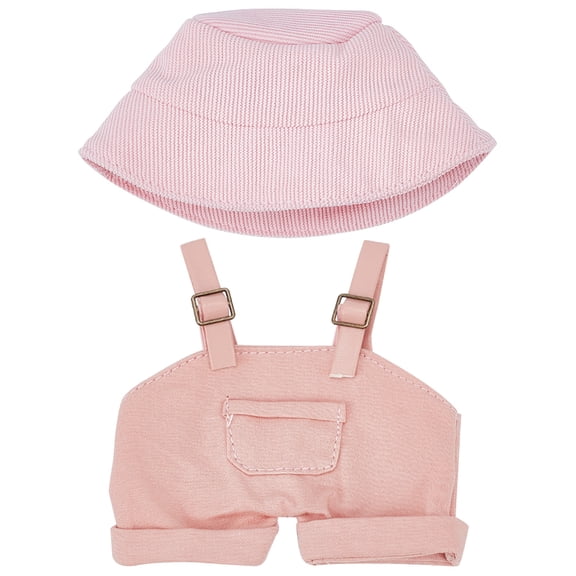 17cm Pink Mini Clothes Outfit Accessories Cute Clothes Dress up Unique Style Hat Overalls 2-Piece Set Premium Fashion Cute Outfit