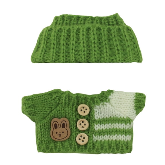 17cm Soft Plush Doll Winter Outfit Set Includes Knit Hat And Sweater For Display Or Gift Giving