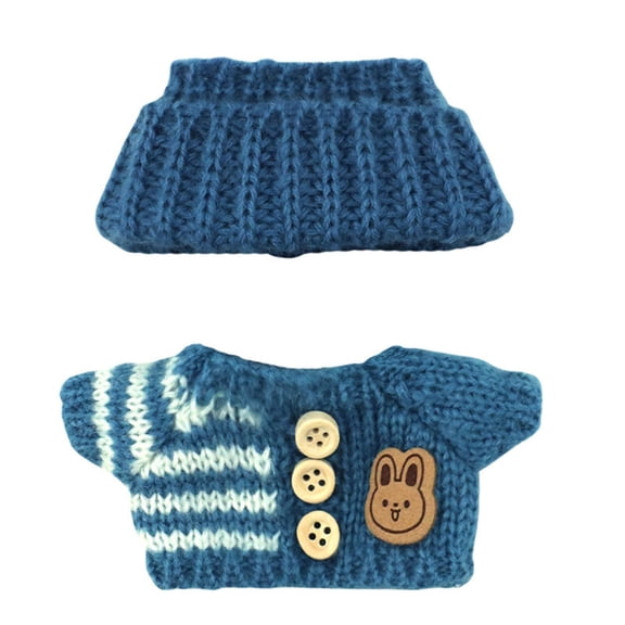 17cm Soft Plush Doll Winter Outfit Set Includes Knit Hat And Sweater For Display Or Gift Giving