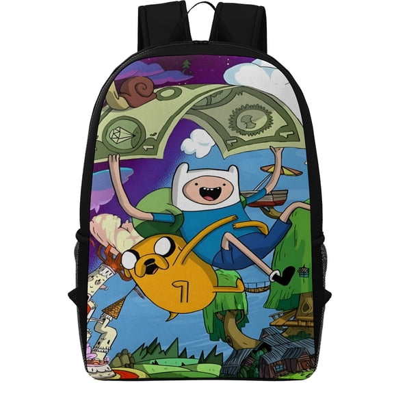 17in Adventure Time Graphic Laptop Backpack for Women Men, Computer Bag Casual Large Daypack for Work Trip