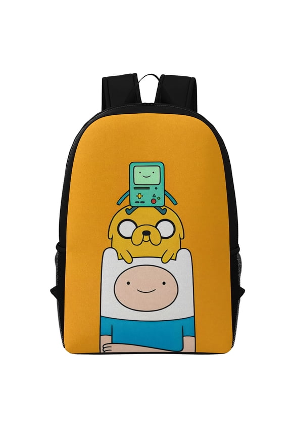 17in Adventure Time Graphic Laptop Backpack for Women Men, Computer Bag Casual Large Daypack for Work Trip