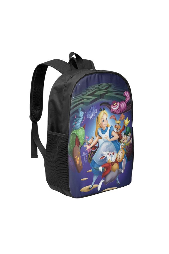 17in Alice in Wonden-Lan Backpack Cute Anime Large Capacity Multifunction Backpacks Lightweight Sports Travel Laptop Bag Daypack