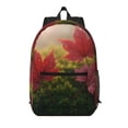 thumbnail image 1 of 17in Backpack With Pocket Adjustable Shoulder Strap Large Capacity Zipper Opening And Closing Double Pull Head Zipper For Work Travel Sports Autumn Leaves Closeup, 1 of 8